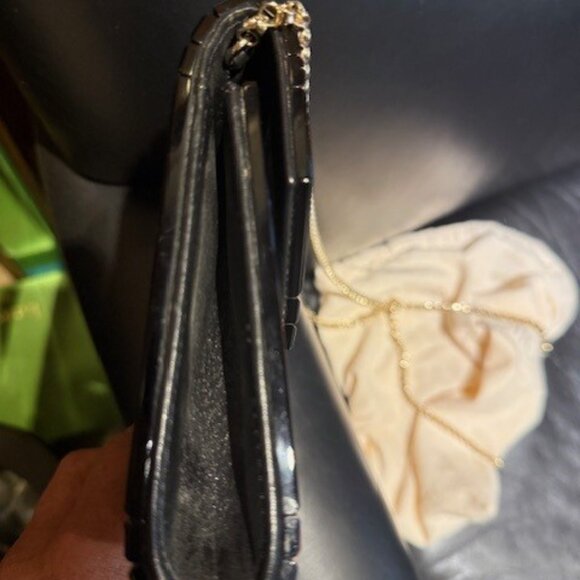 Jimmy Choo 'Candy' Black Acrylic evening bag clutch w/optional chain strap - Picture 9 of 9